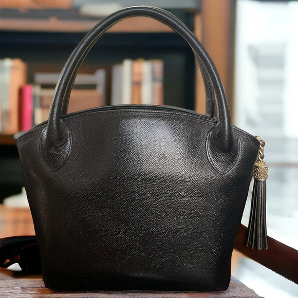 Valentino Garavani Black Leather Top Handle Bag - Picture 2 of 15